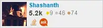 profile for Shashanth on Stack Exchange, a network of free, community-driven Q&A sites