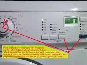 Restablecimiento del código de error Lavadora Zanussi