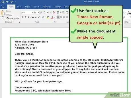 صورة عنوانها Write a Business Letter to Customers Step 2