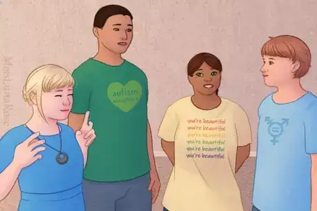 صورة عنوانها Four Young People Chat.png