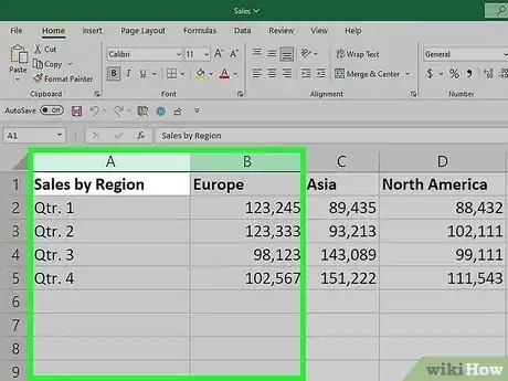 صورة عنوانها Collapse Columns in Excel Step 2