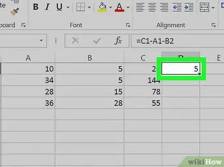 Imagem intitulada Subtract in Excel Step 9
