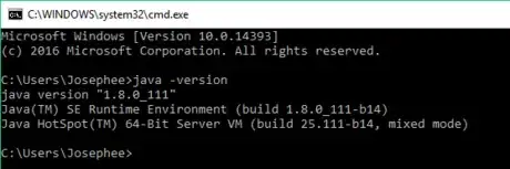 Imagem intitulada Windows cmd java version command output small.png