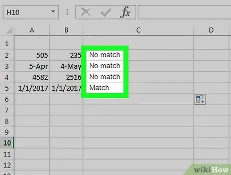 Imagem intitulada Compare Data in Excel Step 4