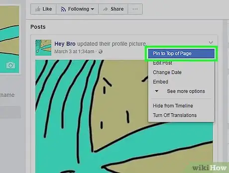 Imagem intitulada Pin a Post on Facebook Step 11