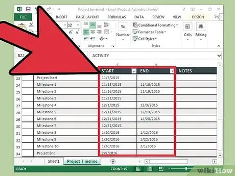 Imagem intitulada Create a Timeline in Excel Step 16