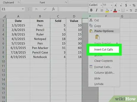 Imagem intitulada Move Columns in Excel Step 7