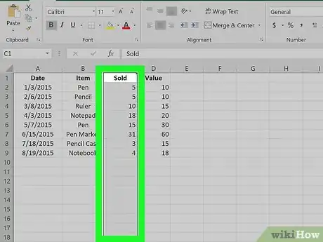 Imagem intitulada Move Columns in Excel Step 2