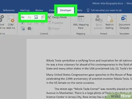 Imagem intitulada Insert Fillable Fields on Word on PC or Mac Step 6
