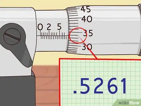 Imagem intitulada Use and Read an Outside Micrometer Step 15