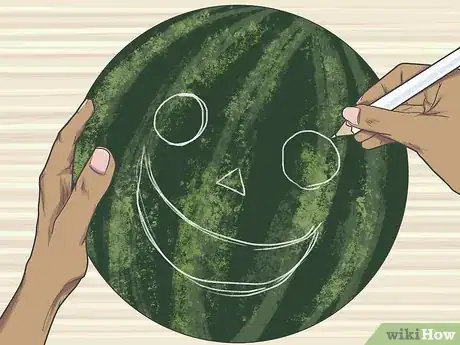 Imagem intitulada Carve a Smile on a Watermelon Step 1