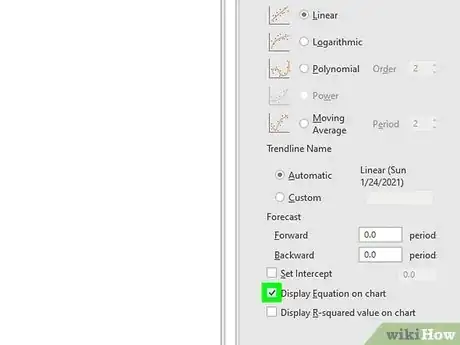 Imagem intitulada Add a Best Fit Line in Excel Step 8