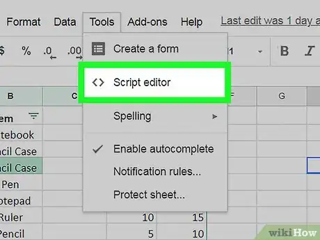 Imagem intitulada Run a Script on Google Sheets Step 4