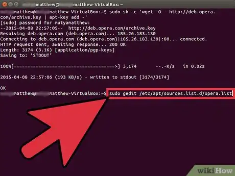 Imagem intitulada Install Opera Browser Through Terminal on Ubuntu Step 3