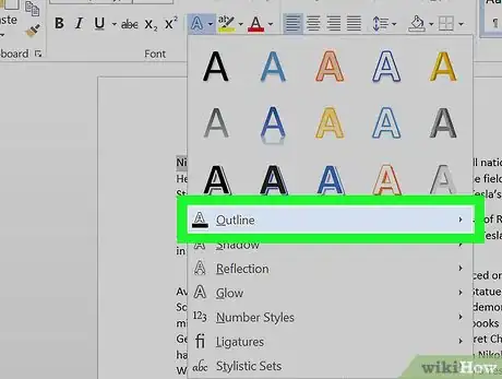 Imagem intitulada Make Outline Text in Word Step 4