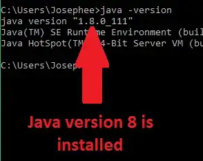Imagem intitulada Windows cmd java version command output version highlighted.png