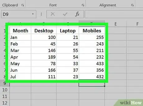 Imagem intitulada Make a Line Graph in Microsoft Excel Step 3