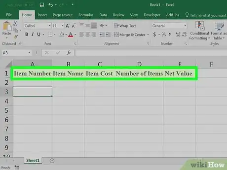 Imagem intitulada Create an Inventory List in Excel Step 11
