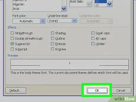Imagem intitulada Add Exponents to Microsoft Word Step 8