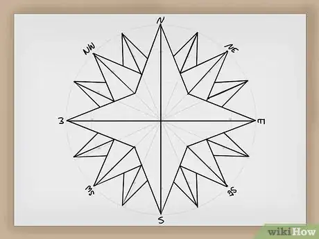 Imagem intitulada Draw a Compass Rose Step 11