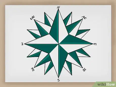 Imagem intitulada Draw a Compass Rose Step 12