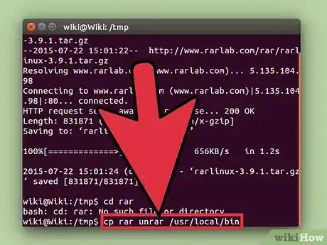 Imagem intitulada Unrar Files in Linux Step 6
