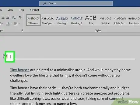 Imagem intitulada Get Rid of a Horizontal Line in Microsoft Word Step 1