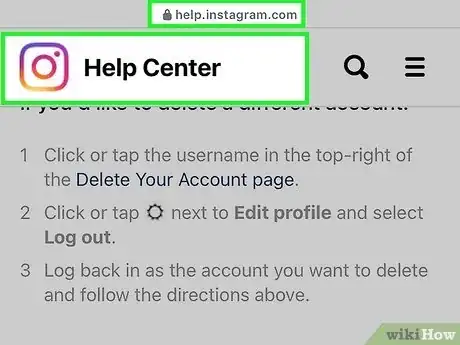 Imagem intitulada Delete an Instagram Account Without Logging in Step 1