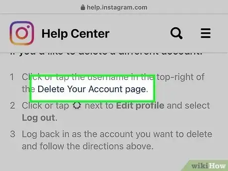 Imagem intitulada Delete an Instagram Account Without Logging in Step 3