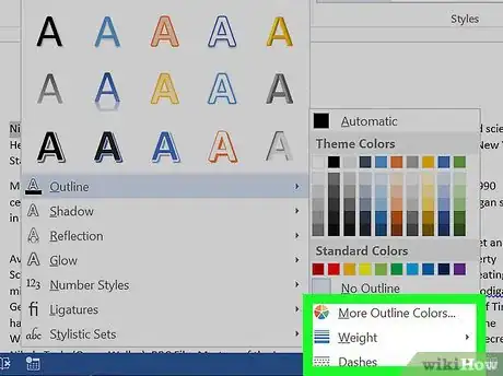 Imagem intitulada Make Outline Text in Word Step 5